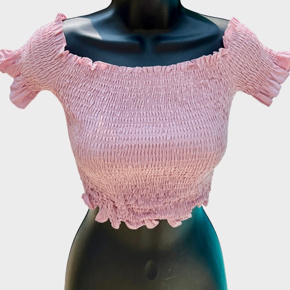 Shein Pink Bib Crop Top - Picture 2 of 4